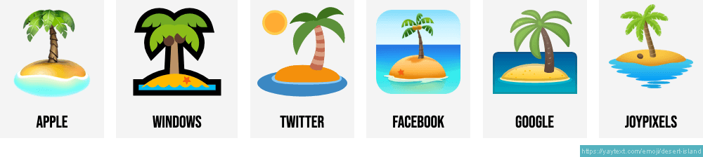 Desert Island Emoji (U+1F3DD)