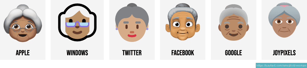 Old Woman Grandma Emojis