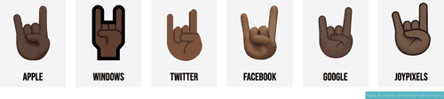 🤘 Rock on / sign of the horns emojis 🤘🏻🤘🏼🤘🏽🤘🏾🤘🏿