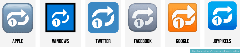 🔂 Botão De Repetir Uma Única Faixa Emoji