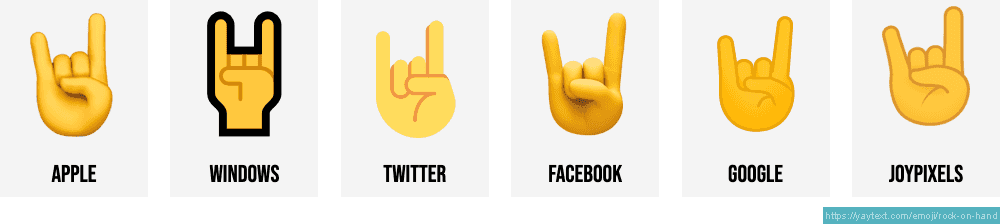 Rock on / sign of the horns emojis