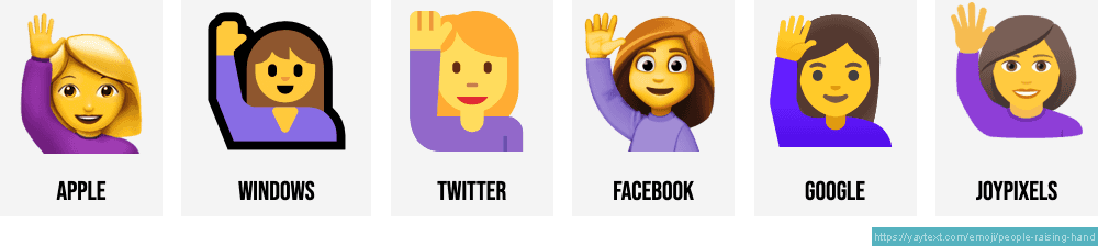 Person Raising Hand Emojis Person Raising Hand Emojis