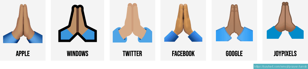 🙏 Folded pray hands emojis 🙏🏻🙏🏼🙏🏽🙏🏾🙏🏿