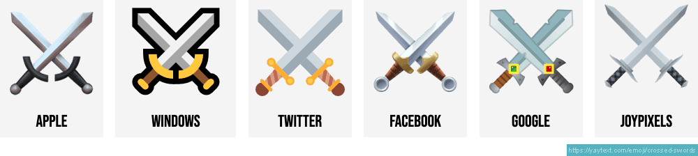 ⚔ Crossed Swords Emoji Color Codes