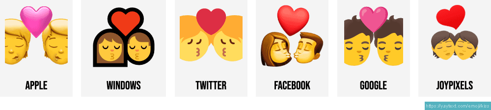 💏 Couple kissing emojis 👩‍ ️‍💋‍👨👨‍ ️‍💋‍👨👩‍ ️‍💋‍👩