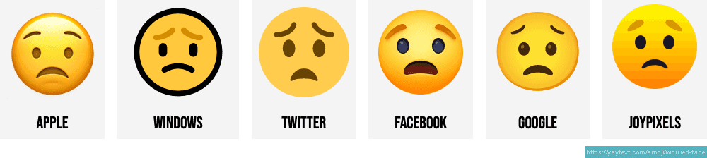 Worried Face Emoji (U+1F61F)