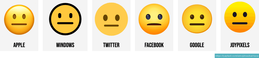 The Neutral Face Emoji on iEmoji.com