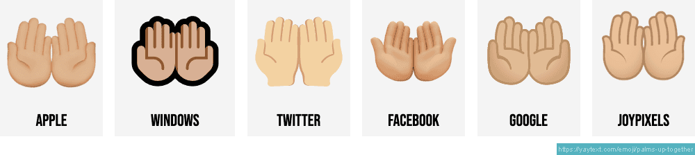 🤲 Palms up together emojis 🤲🏻🤲🏼🤲🏽🤲🏾🤲🏿