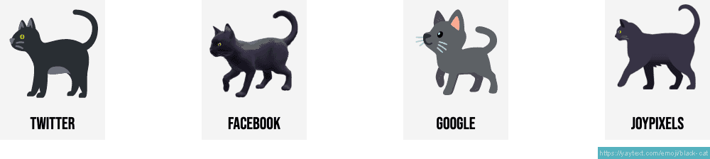 Set Of Black Cat Emoji Crazy Kitten With Different Emotions Angry