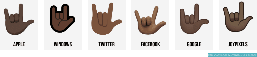 Love You Hand Gesture Emojis