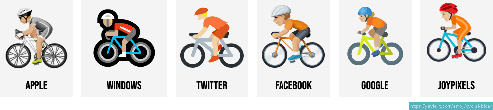 🚴 Cyclist / biker emojis 🚴🏻🚴🏼🚴🏽🚴🏾🚴🏿🚴‍♂️🚴‍♀️