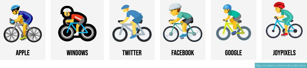 🚴 Cyclist / biker emojis 🚴🏻🚴🏼🚴🏽🚴🏾🚴🏿🚴‍♂️🚴‍♀️