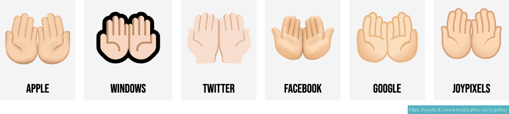 🤲 Palms up together emojis 🤲🏻🤲🏼🤲🏽🤲🏾🤲🏿