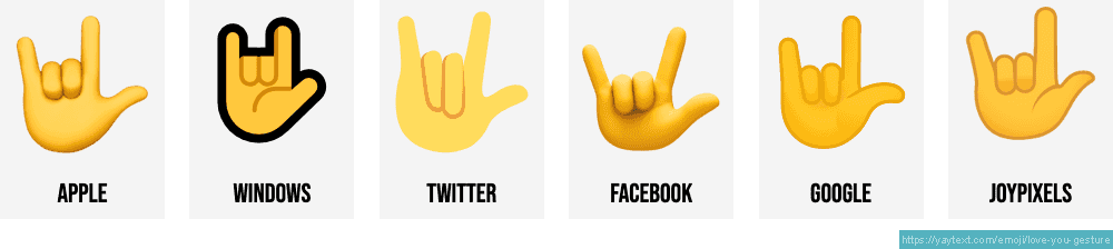 Love You Hand Gesture Emojis