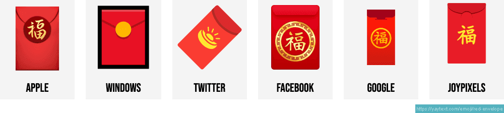 Asian Money Symbols - Lai See (Red Envelope)