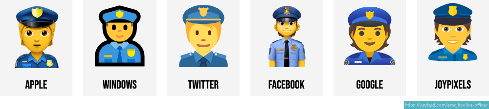 stamp and police emoji