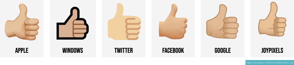👍 Thumbs up emojis 👍🏻👍🏼👍🏽👍🏾👍🏿