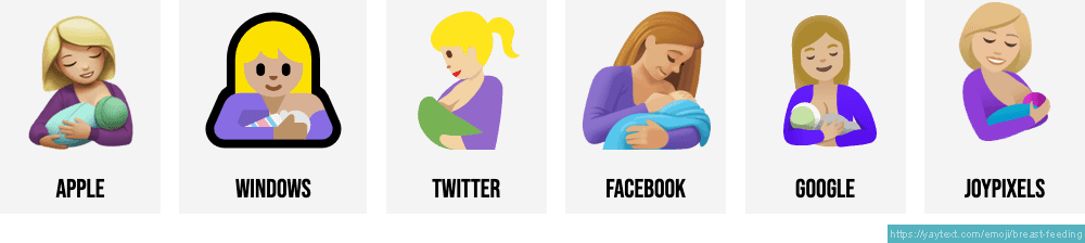 Breast Feeding Emojis