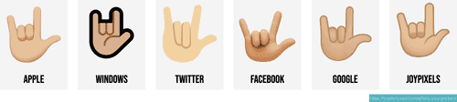 🤟 Love-you hand gesture emojis 🤟🏻🤟🏼🤟🏽🤟🏾🤟🏿