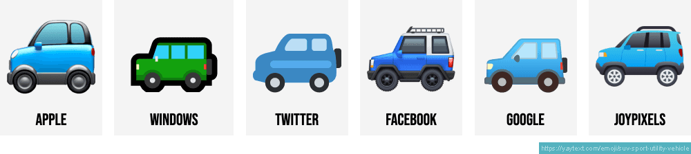 🚙 Sport utility vehicle (SUV) emoji