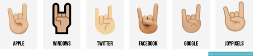 🤘 Rock on / sign of the horns emojis 🤘🏻🤘🏼🤘🏽🤘🏾🤘🏿