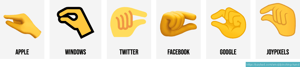 The existing hand emojis according to unicode 12.0