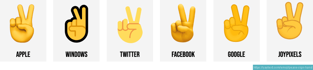 ✌️ Peace sign hand emojis ✌🏻✌🏼✌🏽✌🏾✌🏿