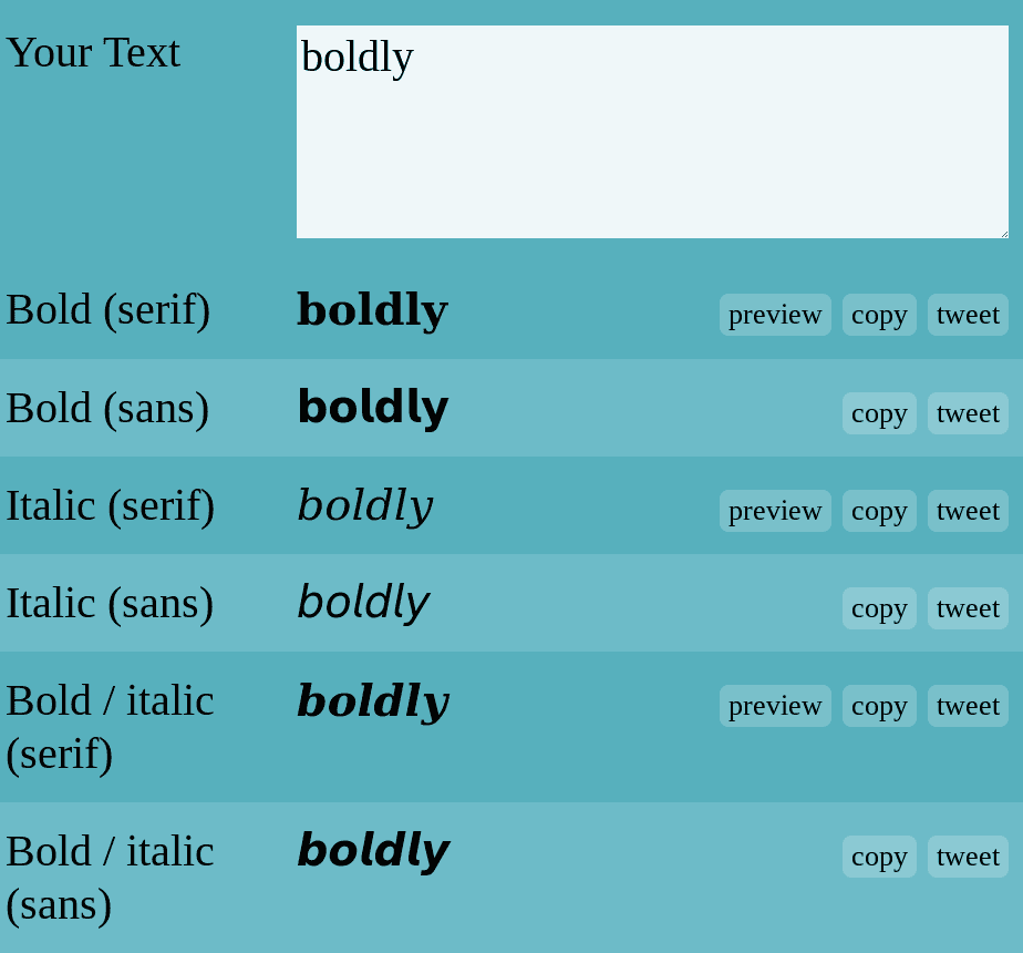 How do I write in bold on Twitter?