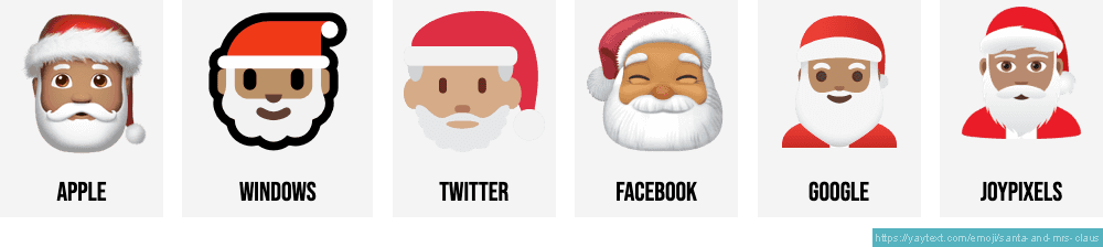 🎅🤶🎄 Santa and Mrs. Claus emojis