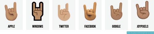 🤘 Rock on / sign of the horns emojis 🤘🏻🤘🏼🤘🏽🤘🏾🤘🏿