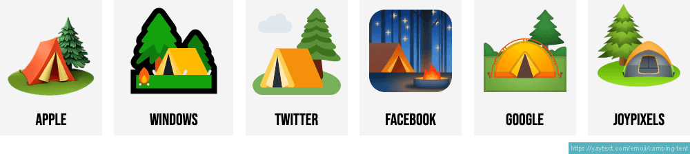 🏕️ Emoji de acampamento na barraca