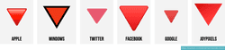 π» Red triangle pointed down emoji