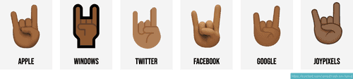 🤘 Rock on / sign of the horns emojis 🤘🏻🤘🏼🤘🏽🤘🏾🤘🏿