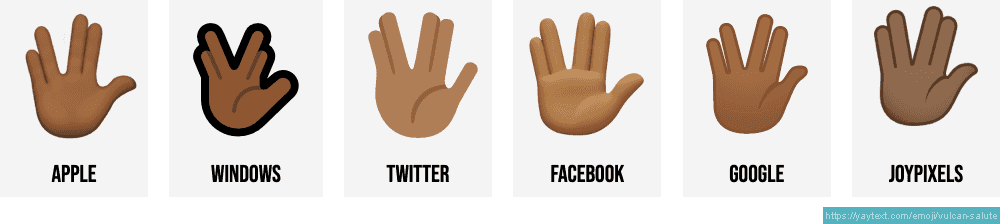 ð Vulcan salute emojis ðð»ðð¼ðð½ðð¾ðð¿