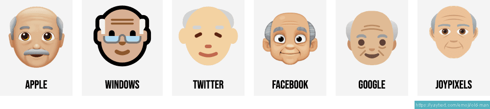 👴 Old man / grandpa emojis 👴🏻👴🏼👴🏽👴🏾👴🏿