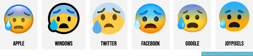 π° Anxious face w/ sweat emoji