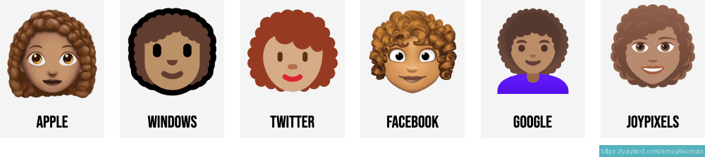 👩 Emojis de mulher (com mais de 35 cores de pele e cabelo)  👩🏻👩🏼‍🦰👩🏽‍🦱👩🏾‍🦳👩🏿‍🦲👱🏻‍♀️