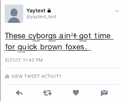 Unicode Underline U N D E R L I N E