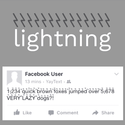 Unicode Lightning - L͛i͛g͛h͛t͛n͛i͛n͛g͛