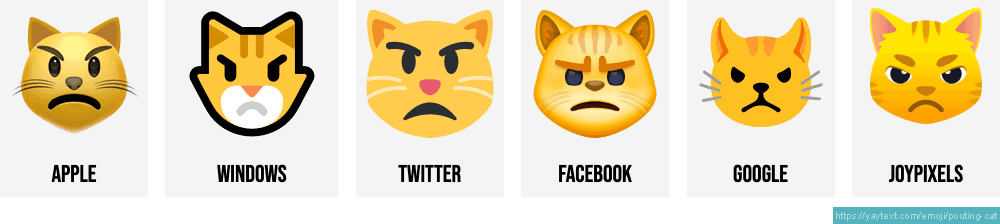 😾 Pouting Cat Face Emoji Meaning with Pictures: from A to Z