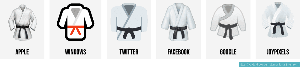 🥋 Martial Arts Karate Uniform Emoji